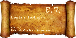 Beslin Teobalda névjegykártya